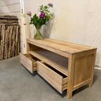 Teakhouten TV Meubel - 130 cm breed - 2 lades - TTM Wonen, Huis en Inrichting, Kasten | Televisiemeubels, TTM Wonen, Meubels – (Perzische) Tapijten en Woonaccessoires