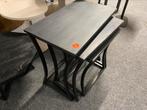 Bijzettafel set hoog 3 stuks zwart mango hout, Minder dan 55 cm, Nieuw, Rechthoekig, Hout