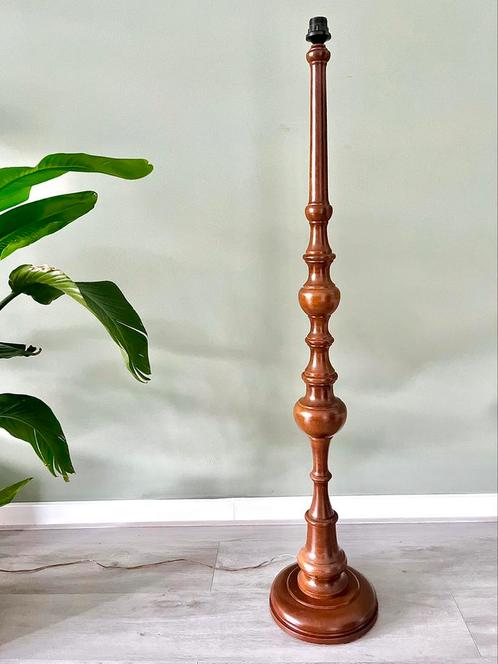 Vintage houten vloerlamp lampenvoet lamp, Huis en Inrichting, Lampen | Vloerlampen, Gebruikt, Ophalen of Verzenden