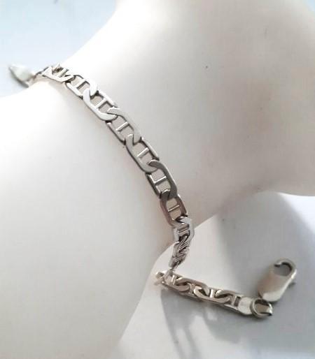 Zilveren Mariner schakel heren armband Italy 925 (7199-71), Sieraden, Tassen en Uiterlijk, Armbanden, Zo goed als nieuw, Zilver