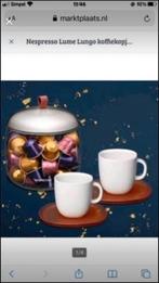 Nespresso kop en schotel plus glazen display, Nieuw, Ophalen of Verzenden, Glas, Overige stijlen