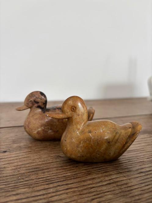 Prachtige speksteen eenden, Antiek en Kunst, Kunst | Beelden en Houtsnijwerken, Ophalen of Verzenden