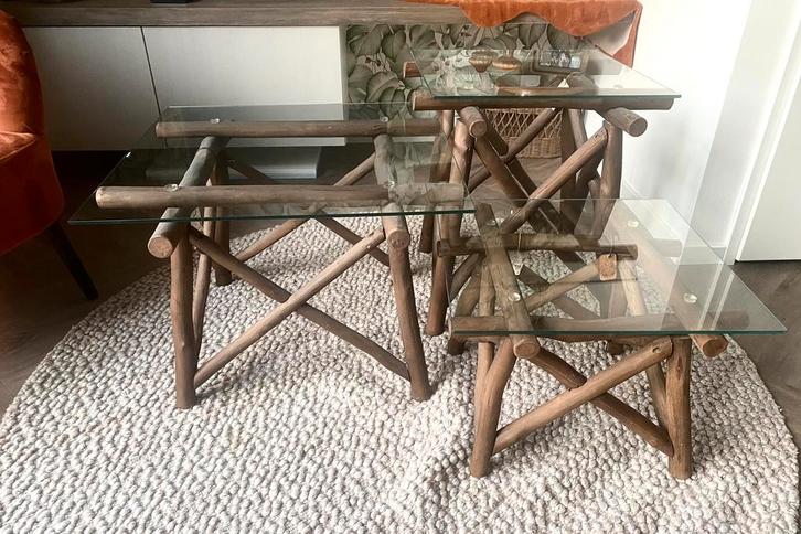 Rivièra Maison salon / bijzet tafeltjes set tafel, Doe-het-zelf en Verbouw, Steigers, Zo goed als nieuw, Rolsteiger of Kamersteiger