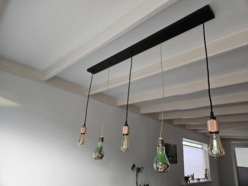Hanglamp woonkamer of eettafel, Huis en Inrichting, Lampen | Hanglampen, Zo goed als nieuw, Minder dan 50 cm, Glas, Metaal, Overige materialen