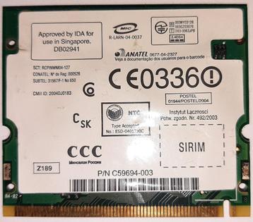 Intel PRO/Wireless 2200BG (WM3A2200BG) - Mini PCI beschikbaar voor biedingen