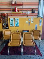 4 vintage jaren 70 okergele buisframe stoelen, space age, Huis en Inrichting, Stoelen, Ophalen, Vintage, ?, Zo goed als nieuw