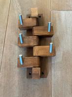 Houten Wandkapstok met Metalen Haken, Wandkapstok, Ophalen of Verzenden, Zo goed als nieuw, Minder dan 100 cm