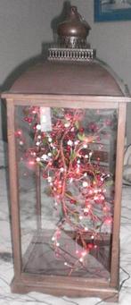 Mooie grote lantaarn + lampjes 80 cm hoog, Diversen, Kerst, Ophalen, Zo goed als nieuw