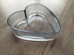 Mooie glazen schaal hart, Ophalen of Verzenden, Zo goed als nieuw, Rond, Glas