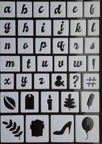 Stencil stickers A4 letters en figuren 03 wit NIEUW, Hobby en Vrije tijd, Kaarten | Zelf maken, Overige typen, Nieuw, T, Ophalen of Verzenden