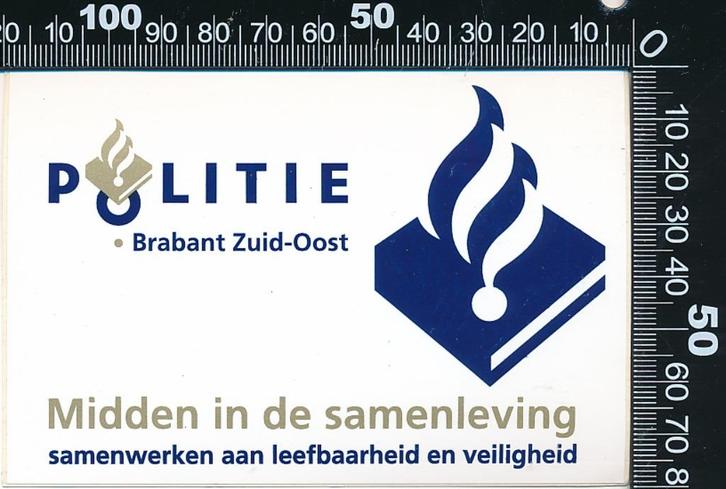 Sticker: Politie - Brabant Zuid Oost (1), Verzamelen, Stickers, Zo goed als nieuw, Bedrijf of Vereniging, Ophalen of Verzenden