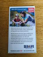 Kortingsbon voor Sealife Scheveningen, 20 % korting, Tickets en Kaartjes, Drie personen of meer, Kortingskaart