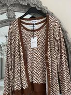 Nieuw ! Creme bruin twinset van Leo & ugo maat 38, Maat 38/40 (M), Bruin, Leo & igo, Nieuw