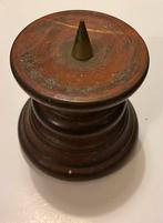 Antieke Houten Kandelaar voor stompkaars, Antiek en Kunst, Ophalen, Overige materialen