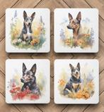 Kelpie Aquarel onderzetters met houder, Ophalen of Verzenden, Nieuw, Glas of Kopje