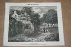 Antieke gravure - Boerenwoning (naar Jan Wijnants) 1875 !!, Antiek en Kunst, Ophalen of Verzenden