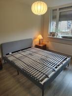 IKEA Slattum bed 160x200 - grijs/blauw incl. lattenbodem, Ophalen, Tweepersoons, Zo goed als nieuw, Bedbodem