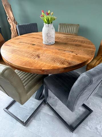 Ronde mangohouten eettafel 130cm beschikbaar voor biedingen