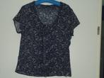 blouse mt 46 donkerblauw met bloemetjes nw, Blauw, Maat 46/48 (XL) of groter, Nieuw, Ophalen of Verzenden