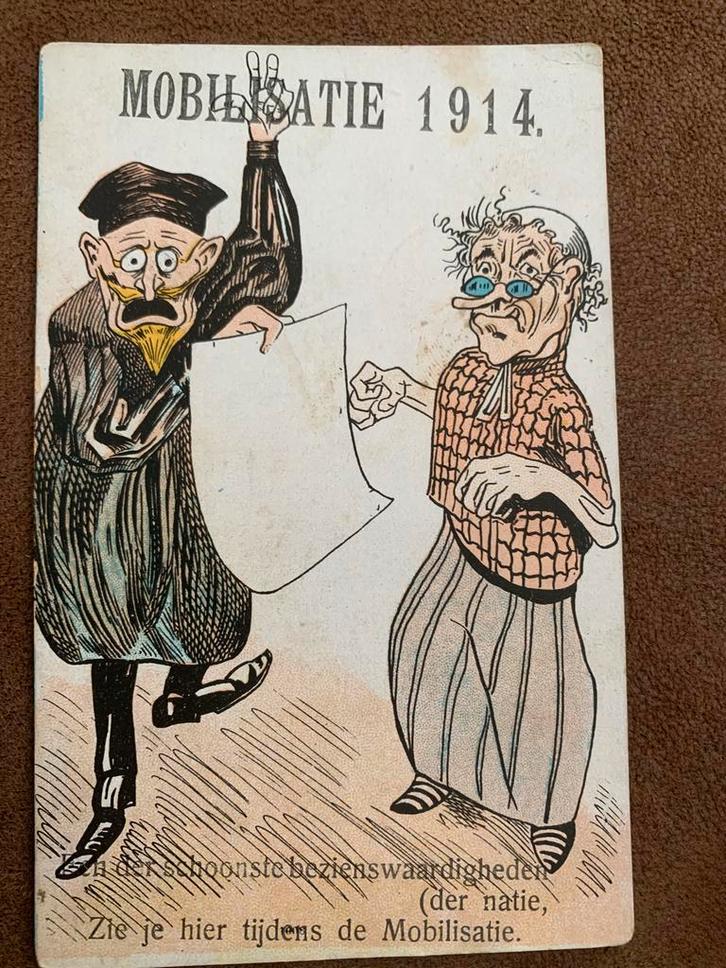 Oude Postkaart Mobilisatie 1914, Verzamelen, Militaria | Algemeen, Landmacht, Foto of Poster, Nederland, Ophalen of Verzenden