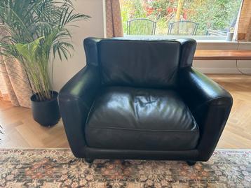 Baxter Bergere Longe - Zwart Leren Fauteuil - Perfecte Staat beschikbaar voor biedingen