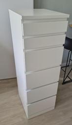 Witte Ikea Malm ladekast, 6 lades, Huis en Inrichting, Kasten | Ladekasten, Ophalen, Minder dan 50 cm, Gebruikt, 5 laden of meer