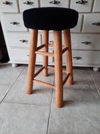 1x Barkruk van hout met zacht zitvlak (zwart), Ophalen, 60 tot 90 cm, Zo goed als nieuw, 1 kruk