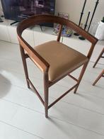 Barstoel met skai leren bekleding, Huis en Inrichting, Barkrukken, Met voetsteun, 60 tot 90 cm, Zo goed als nieuw, 2 krukken