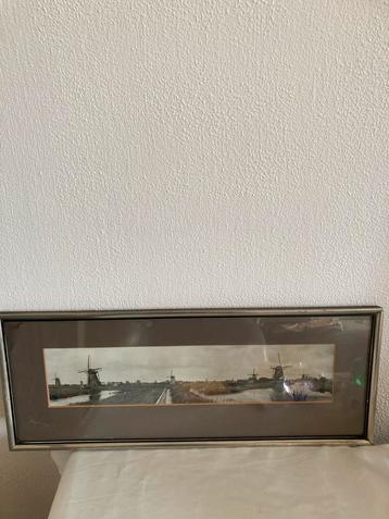 Kinderdijk molens, ca. 1900, ingelijst beschikbaar voor biedingen