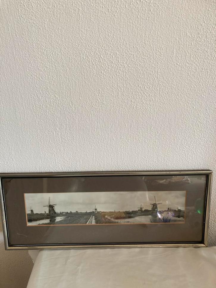 Kinderdijk molens, ca. 1900, ingelijst, Antiek en Kunst, Kunst | Tekeningen en Foto's, Ophalen of Verzenden