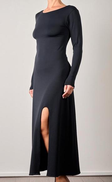 Zwarte maxi jurk met lange mouwen lang stretch S 36 M 38 nie beschikbaar voor biedingen