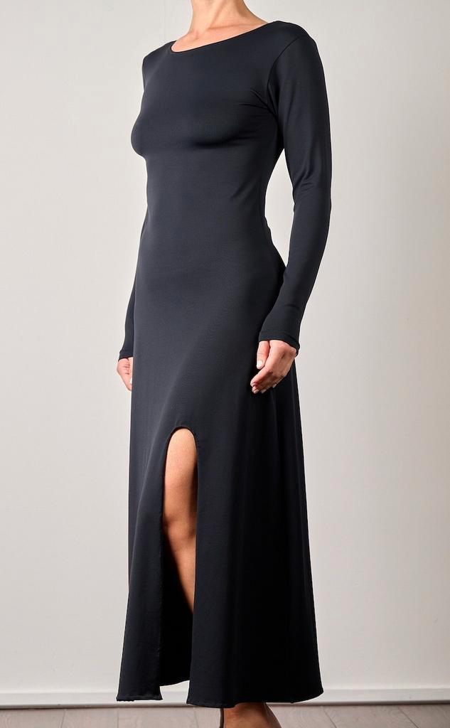 Zwarte maxi jurk met lange mouwen lang stretch S36M38 nieuw, Kleding | Dames, Gelegenheidskleding, Nieuw, Galajurk, Maat 38/40 (M)