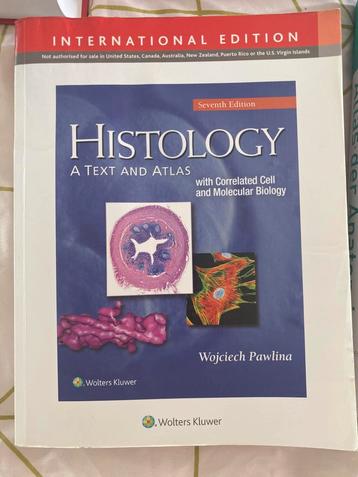 Histology A text and atlas 7th edition - Wojciech Pawlina beschikbaar voor biedingen