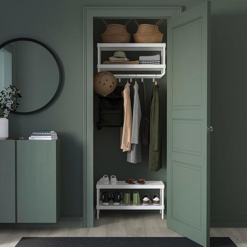 Ikea Mackapär kapstok met hoedenrek/ dubbele wandplank, Huis en Inrichting, Woonaccessoires | Kapstokken, Zo goed als nieuw, Wandkapstok