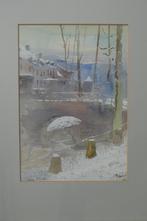 Vintage Aquarel van Walter Neuhof Maastricht, Antiek en Kunst, Kunst | Schilderijen | Klassiek, Ophalen of Verzenden