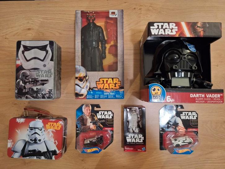Star Wars verzamel items; o.a. Klok, Hot Wheels, Darth Maul, Verzamelen, Star Wars, Nieuw, Actiefiguurtje, Ophalen of Verzenden
