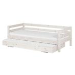 Flexa Classic bedbank zonder lade – Whitewash – 90200 cm, 90 cm, Eenpersoons, Wit, Ophalen of Verzenden