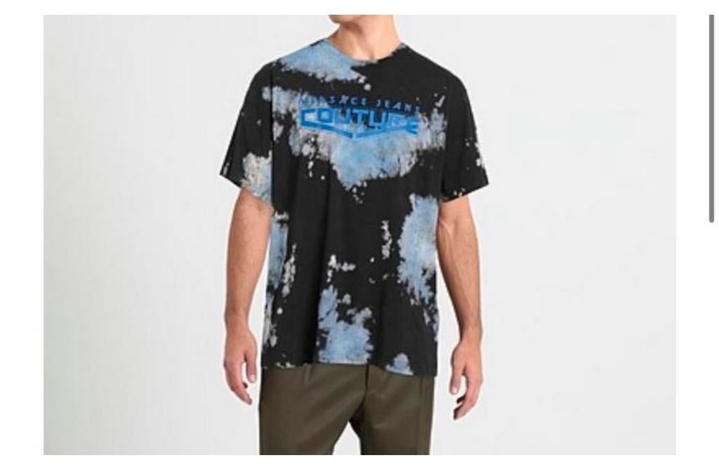Versace Jeans Couture Tie-Dye Crewneck T-Shirt NIEUW 300$, Zwart, Nieuw, Ophalen of Verzenden, H