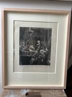 Oude prent in lijst Rembrandt, Antiek en Kunst, Ophalen of Verzenden