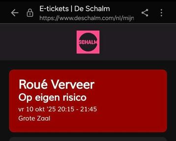 Twee tickets Route Verveer Veldhoven De Schalm 10 oktober beschikbaar voor biedingen