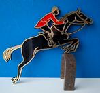 Vintage 1966 Showjumper wandplaatje/ruiter op paard, Ophalen of Verzenden, Gebruikt, Paard, Overige typen