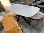 Tafel deens ovaal 180x90 beige met matrix poot van 799 nu299, Ophalen, 200 cm of meer, Zo goed als nieuw, Vijf personen of meer