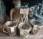 Riviera maison rattan decoratie kopjes en kan, Ophalen of Verzenden, Zo goed als nieuw, Riet