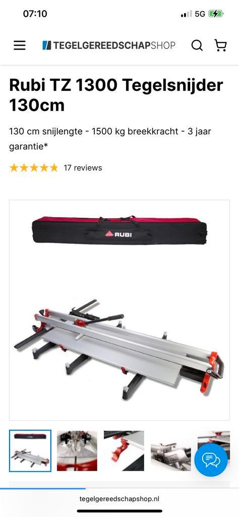 Tegelsnijder Rubi TZ-1300, Doe-het-zelf en Verbouw, Tegels, Zo goed als nieuw, Overige materialen, 60 cm of meer, 10 m² of meer