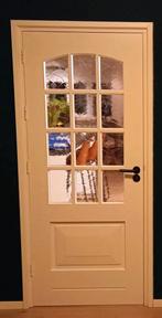 Hardhouten binnendeur met glas, Doe-het-zelf en Verbouw, Deuren en Horren, Ophalen, Glas, Binnendeur, 200 tot 215 cm