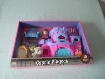Prinses roze speelkasteel met prins en prinses Nieuw beschikbaar voor biedingen