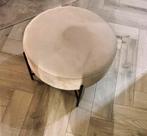 Fluwelen Poef. Grijs. Zgan., Rond, Minder dan 50 cm, Ophalen of Verzenden, Zo goed als nieuw