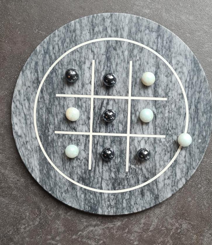 Boter, kaas en eieren spel - Marmer, Hobby en Vrije tijd, Gezelschapsspellen | Bordspellen, Zo goed als nieuw, Een of twee spelers