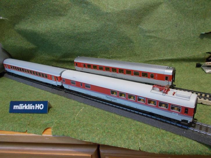 Marklin Fleischmann set 3 DB sneltrein wagons Verzenden kan, Hobby en Vrije tijd, Modeltreinen | H0, Zo goed als nieuw, Wagon