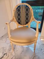 Brocante fauteuil, opnieuw bekleed, Huis en Inrichting, Fauteuils, Ophalen, Gebruikt, 50 tot 75 cm